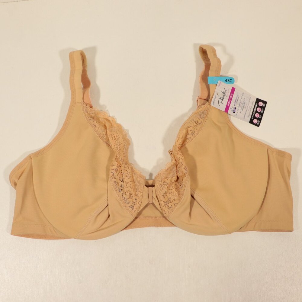 NWT Playtex Secrets Front Close Underwire Nude Bra Size 48C #US4423